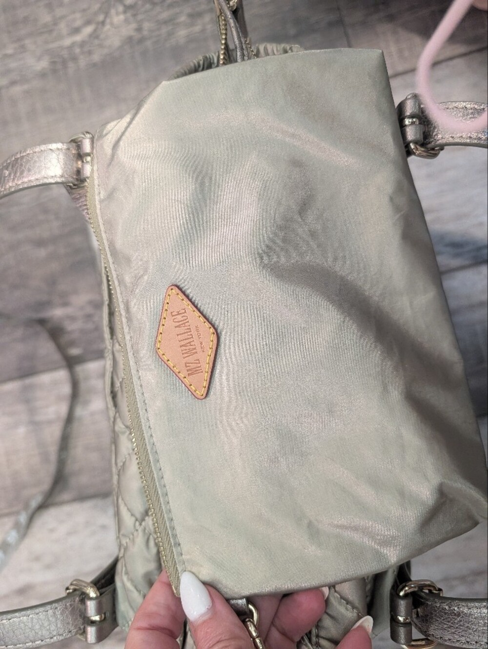 MZ Wallace Quilted Metallic Crosby Everywhere Tote - Silver - Picture 7 of 14